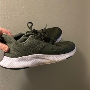 Green Athletic Sneakers with White Soles